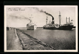 CPA Suez, Bateaux Passieren Den Suez Canal  - Autres & Non Classés