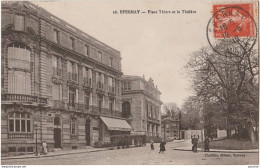  B21-51) EPERNAY - PLACE THIERS ET LE THEATRE  - (ANIMEE) - Epernay