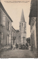 B13- 32) PANJAS (GERS)  CLOCHER OCTOGONAL ET L'EGLISE FORTIFIEE  - (TRES ANIMEE - VILLAGEOIS  - 2 SCANS) - Other & Unclassified