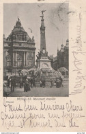 B12-  BRUXELLES - MONUMENT ANSPACH - (ANIMEE - OBLITERATION DE 1901 - 2 SCANS) - Monuments, édifices