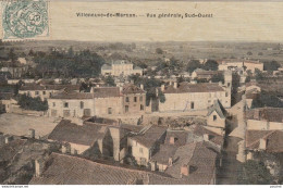 B8- 40) VILLENEUVE DE MARSAN (LANDES) VUE GENERALE (SUD OUEST)  - (CARTE TOILEE COULEURS) - Labrit