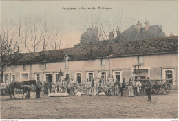 B8- 55) SAMPIGNY (MEUSE) CORVEE DE PAILLASSES  - (TRES ANIMEE - MILITAIRES - - CHEVAL - COLORISEE) - Other & Unclassified