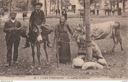 B5- 65) TYPES PYRENEENS - LA FAMILLE AU MARCHE -  (ANE - VACHE - PAYSANS - ENFANT - 2 SCANS) - Autres & Non Classés