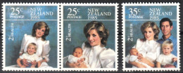 1985 New Zealand Children's Health: Princess Diana And The Royal Family Set And Minisheet (** / MNH / UMM) - Familles Royales