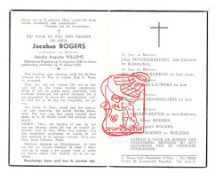DP Jacobus Bogers ° Kapellen 1886 † 1966 X Jacoba Willems // Bardijn Koeken Lauwers Snelders Meyvis - Devotion Images