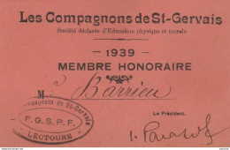 C15-32) LECTOURE (GERS) LES COMPAGNONS DE GERVAIS - 1939 - MEMBRE HONORAIRE MR BARRIEU - Lectoure