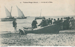 C14-34) VALRAS PLAGE (HERAULT) ARRIVEE DE LA  PECHE - TRES ANIMEE - 1923 - ( 2 SCANS  ) - Other & Unclassified