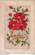 C12- CARTE BRODEE - EASTER - ( FLEURS - 2 SCANS )   - Embroidered