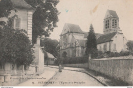 95) LUZARCHES - EGLISE ET LE PRESBYTERE + TAMPON 87° REGIMENT ARTILLERIE LOURDE - 11° GROUPE - LE VAGUEMESTRE (3 SCANS) - Luzarches