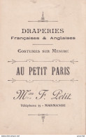 C10-47) MARMANDE AU PETIT PARIS - MAISON F. PETIT DRAPERIES + DOS PAYSAGE DE MONTAGNE SOUS LA NEIGE - .  ( 2 SCANS ) - Marmande