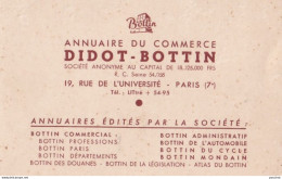 75) PARIS (7°) DIDOT - BOTTIN - ANNUAIRE DU COMMERCE - 19 , RUE DE L ' UNIVERSITE  - Cartes De Visite