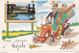 24) NOJALS - BIEN ARRIVES - AUTOMOBILE - ILLUSTRATEUR JEAN DE PREISSAC - EN MEDAILLON UNE FERME AVEC MARE - ( 2 SCANS ) - Autres & Non Classés