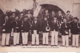 C4-47) PUYMIROL - LES VENEURS - CORS DE CHASSE - BANNIERE 1908 - ( 2 SCANS )  - Chasse