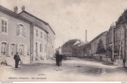 C2-57) HEMING (MOSELLE) RUE PRINCIPALE - ANIMEE HABITANTS - 1923 - ( 2 SCANS ) - Other & Unclassified