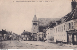 C1-60) RESSONS SUR MATZ (OISE)  PLACE - EGLISE  - ( 2 SCANS ) - Ressons Sur Matz