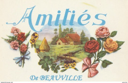 C19-47) BEAUVILLE - AMITIES DE BEAUVILLE - ( FLEURS AVEC PAYSAGE - 2 SCANS ) - Other & Unclassified