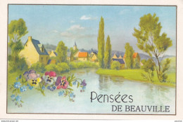 C18-47) BEAUVILLE - PENSEES DE BEAUVILLE - ( FLEURS AVEC PAYSAGE - 2 SCANS ) - Andere & Zonder Classificatie