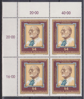 1986 , Mi 1860 ** (1) - 4 Er Block Postfrisch - 50. Todestag Von Otto Stoessl - Unused Stamps
