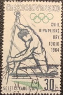 CECOSLOVACCHIA 1963 GIOCHI OLIMPICI DI TOKIO  CANOA - Gebruikt