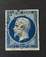 FRANCE FRANCIA 1860 NAPOLEON 20 CENT BLUE AZURE CAT. YVERT N.14B TYPE 2 - 1862 Napoléon III