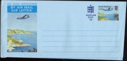 Guernesey Aérogr N** (105) Aerogramme Avion Sur Cote 14½p Postage Paid 5p½ - Guernsey