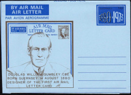 Guernesey Aérogr N** (107) Aerogramme Douglas William Gumbley 14p - Guernsey