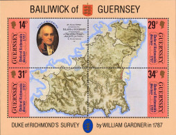 Guernesey Bloc N** Yv: 7 Mi:4 Duke Of Richmond's Survey By William Gardner - Guernesey