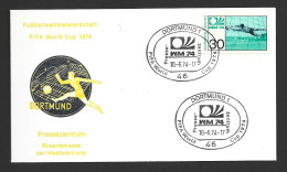 West Germany Soccer World Cup 1974 30 Pf Single FU On Illustrated Cover , Special Dortmund 10/6/74 Cancel - 1974 – Westdeutschland