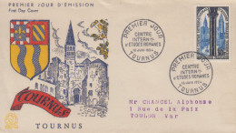 Enveloppe  FDC  1er  Jour   FRANCE    Centre   International   D'  Etudes   Romanes   TOURNUS   1954 - 1950-1959