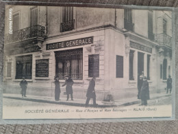 30.GARD// ALES ALAIS. La Société Générale. Rue D Avejan Et Rue Sauvages..animee - Alès