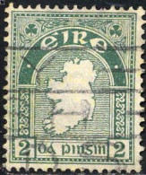 Irlande Poste Obl Yv:  43 Mi:43A Carte De L'Irlande (Obl.mécanique) - Gebraucht