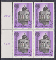 1986 , Mi 1864 ** (2) - 4 Er Block Postfrisch - 125 Jahre Protestantenpatent ; 25 Jahre Protestantengesetz - Unused Stamps