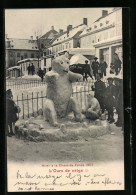 AK La Chaux-de-Fonds, L`Ours De Neige 1907, Eisplastik  - La Chaux-de-Fonds