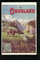 Künstler-AK Tourismus-Werbung Für Das Oberland, Alpen-Panorama  - Advertising