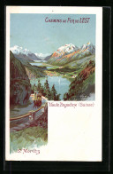 Lithographie St. Moritz, Panoramablick Auf Ort Und Seen  - Other & Unclassified