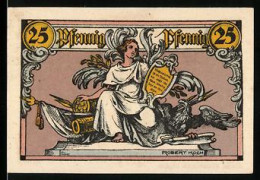 Notgeld Rheinsberg, 25 Pfennig, Abbildung Von Einem Sänger Mit Einem Adler  - [11] Local Banknote Issues