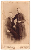 Fotografie H. Behning, Buxtehude, Portrait Ehepaar In Anzug Und Kleid  - Personnes Anonymes