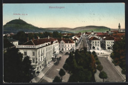 AK Reutlingen, Teilansicht Mit Hotel Kronprinz Und Achalm Im Hintergrund  - Reutlingen