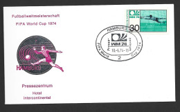 West Germany Soccer World Cup 1974 30 Pf Single FU On Illustrated Cover , Special Hamburg 10/6/74 Cancel - 1974 – Allemagne Fédérale