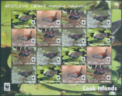 Cook Islands 2014 SG1811S WWF Spotless Crake Sheetlet MNH - Cookeilanden