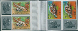 Aitutaki 1974 SG109-110 Shell QEII High Value Definitives Imperf Pairs MNH - Cookinseln