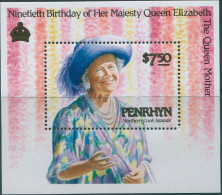 Cook Islands Penrhyn 1990 SG446 Queen Mother 90th Birthday MS MNH - Penrhyn