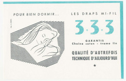 Buvard 20.9 X 13.6 Les Draps Mi-fil 3 + 3 + 3 Pub. A. Cabuil  Trois + Trois + Trois - Kleding & Textiel