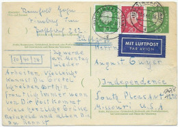 Ganzsache 1961 Von Simbach Nach Independence/Miss. USA - Lettres & Documents