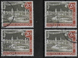 Berlin: MiNr. 159 I + II + III + V, Gestempelt, 4x Plattenfehler - Used Stamps