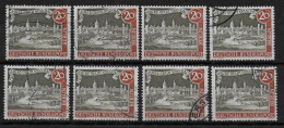 Berlin: MiNr. 159 V, Gestempelt, 8x Plattenfehler - Oblitérés