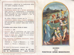 Santino Ricordo Delle Pontificie Opere Missionarie - Devotion Images