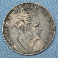 Nassau • 1 Gulden 1839 • F. Vzgl / XF • Wilhelm • Ag 900 ‰ • Dark Black Patina • German States / Florin • [24-893] - Taler En Doppeltaler
