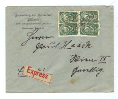 Österreich, Ca.1920, Express- Bedarfsbrief Frankiert Mit 4x20Heller/Minr.263 (13425E) - Storia Postale