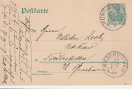 Deutsches Reich  Karte Mit Tagesstempel Gmünd 1907 Lk Ostalbkreis Nach Niederstetten Lk Main-Tauber-Kreis - Storia Postale